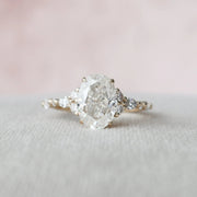 Oval Hidden Halo Cluster Moissanite Engagement Ring